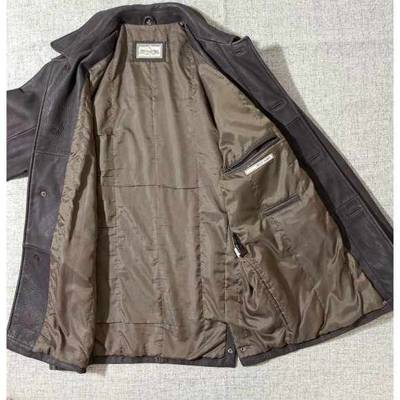 REILLY OLMES COLLECTION Jacket Men Small Dark Brown Soft Leather - Picture 5 of 9